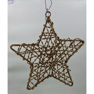 Vintage Gold Twisted Wire Wrap Star Ornament 5"